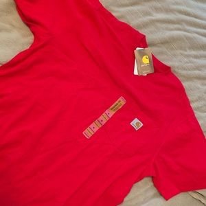 men’s red carhartt short sleeve